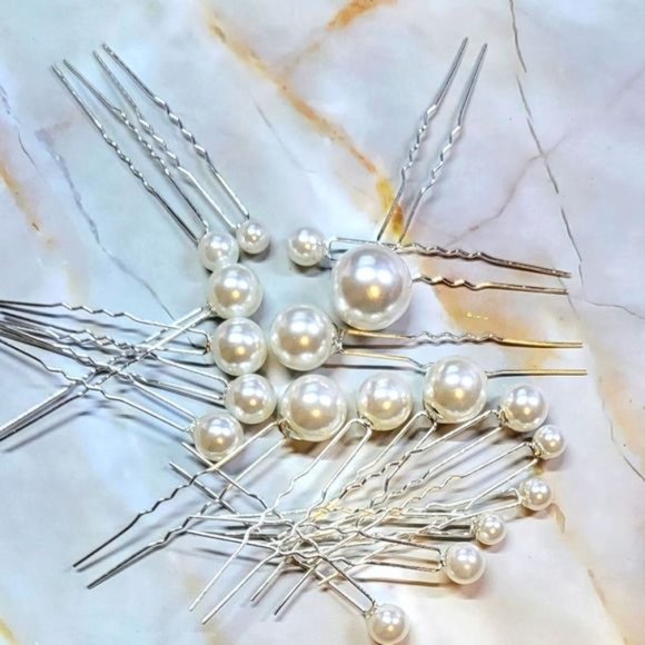New handmade?bridal hair pin vegan silver tone main image 4